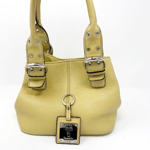 Tignanello Small Yellow Gold Leather Satchel Bag